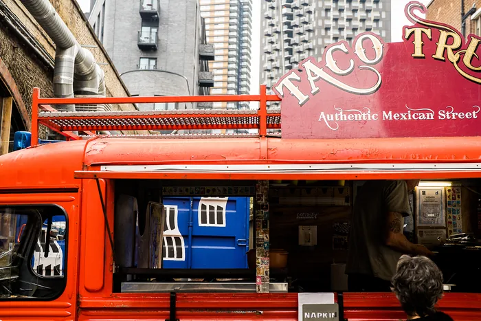 The street food truck parked out front
